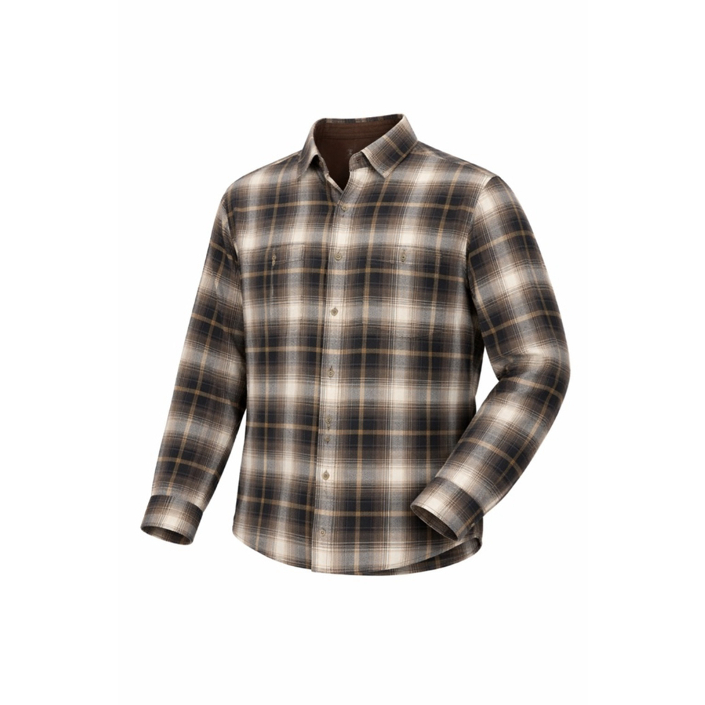 KÜHL Men's Plaid Flannel Button Up Shirt Brown/Tan Outdoor Hiking Sz Large